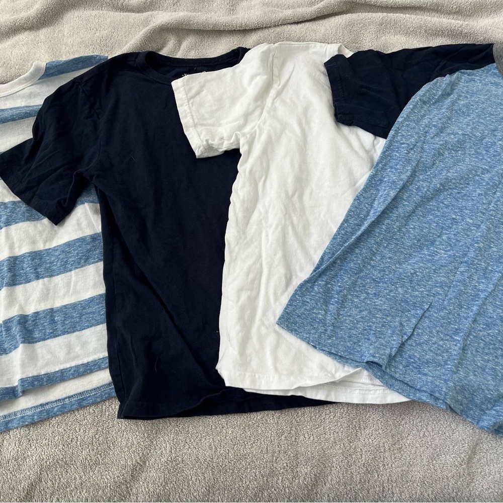 The Children's Place Short Sleeve Tee Pack - Navy, White & Light Blue - size 7/8